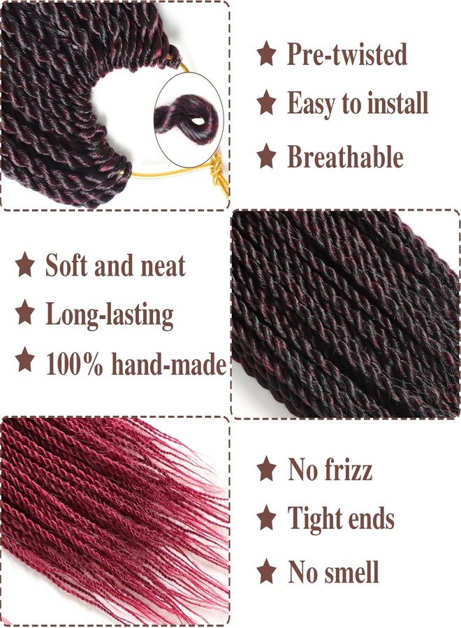 VIOLET Red Crochet Hair For Black Women 18 Inch Long Senegalese Twist Crochet Hair 9 Packs Crochet Braids Prelooped Crochet Twist Hair Crochet Braids For Black Women 20 Strands Crochet Twist Hair (TBUG) - Image 3